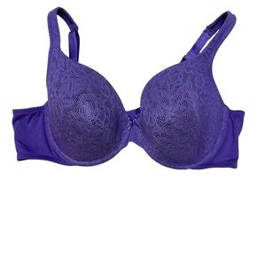 Cacique Purple Lace Lightly Lined T Shirt Bra Size 42C.